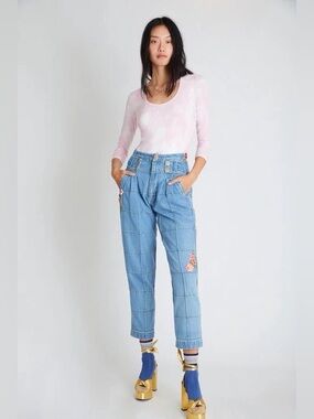 LoveShackFancy Marika Pant in Denim Size 4